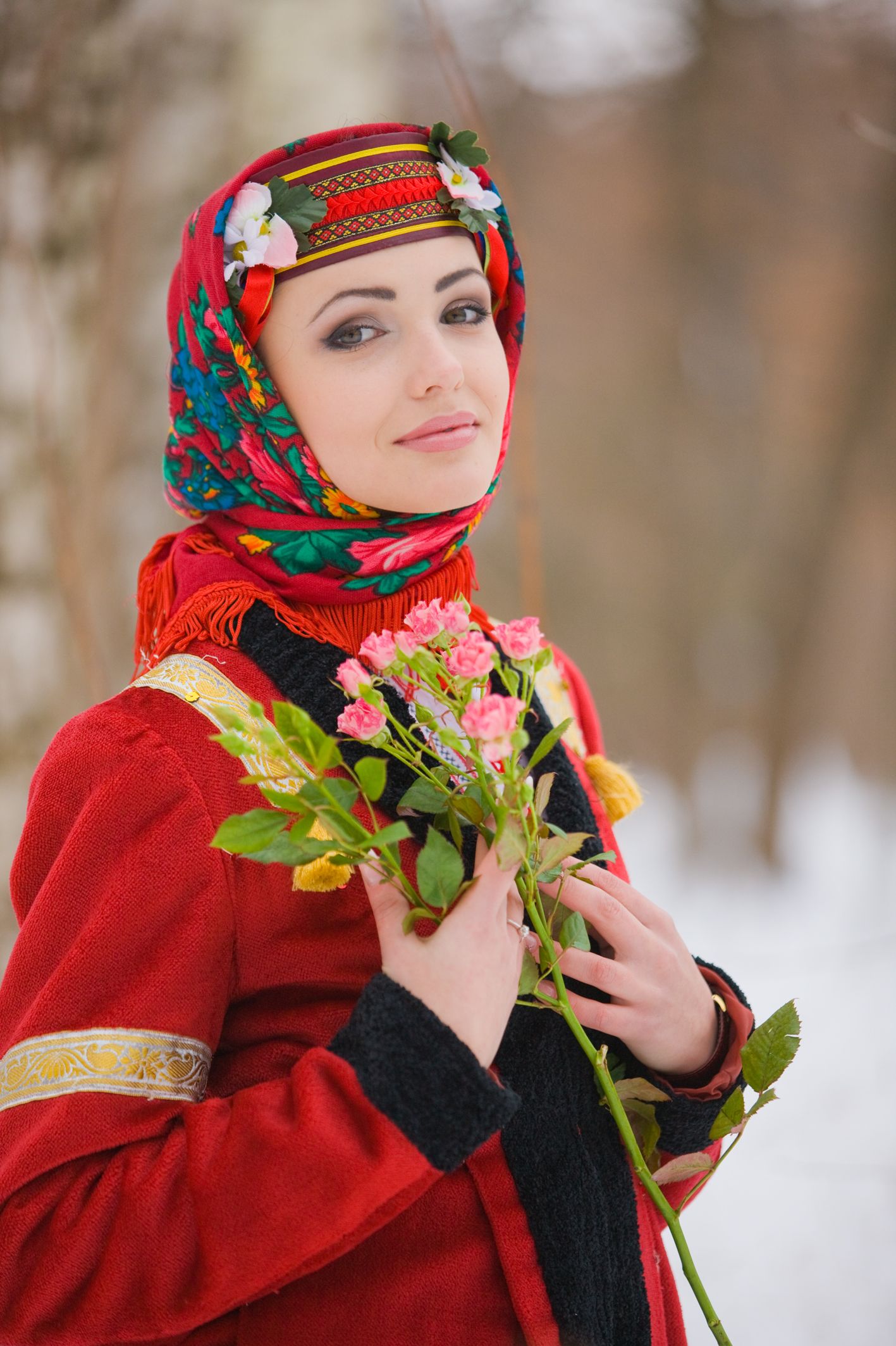 Sexy girl Girls in Slavic costumes in Tifariti